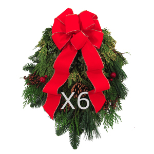 20" Deluxe Holiday Swag 6pk